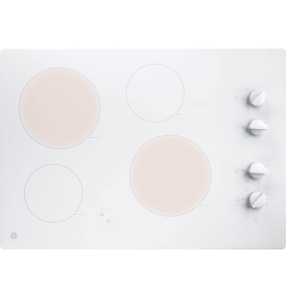GE - 30" Built-In Electric Cooktop - White