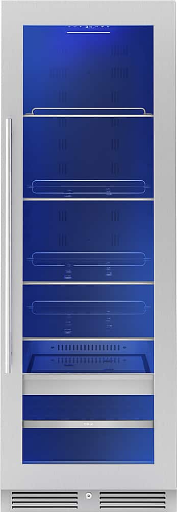 Zephyr - 24 in. Wide Presrv 24 in. 14-Bottle and 266-Can Single Zone Full Size Beverage Cooler - Stainless Steel/Glass