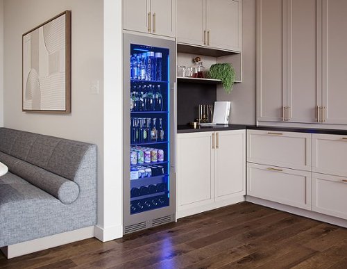 Zephyr - 24 in. Wide Presrv 24 in. 14-Bottle and 266-Can Single Zone Full Size Beverage Cooler - Stainless Steel/Glass