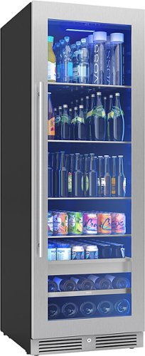 Zephyr - 24 in. Wide Presrv 24 in. 14-Bottle and 266-Can Single Zone Full Size Beverage Cooler - Stainless Steel/Glass