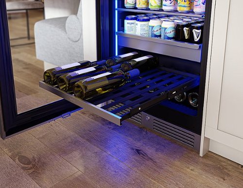 Zephyr - 24 in. Wide Presrv 24 in. 14-Bottle and 266-Can Single Zone Full Size Beverage Cooler - Stainless Steel/Glass