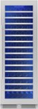 Zephyr - Presrv 24 in. 142-Bottle Built-In/Freestanding Single Zone Full Size Wine Cooler with Full-Extension Wood Racks - Stainless Steel/Glass
