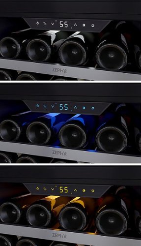 Zephyr - Presrv 24 in. 142-Bottle Built-In/Freestanding Single Zone Full Size Wine Cooler with Full-Extension Wood Racks - Stainless Steel/Glass