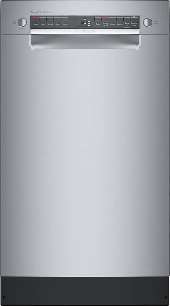 Bosch - 300 Series 18" Front Control Smart Built-In Stainless Steel Tub Dishwasher with 3rd Rack and 46 dBA - Stainless Steel