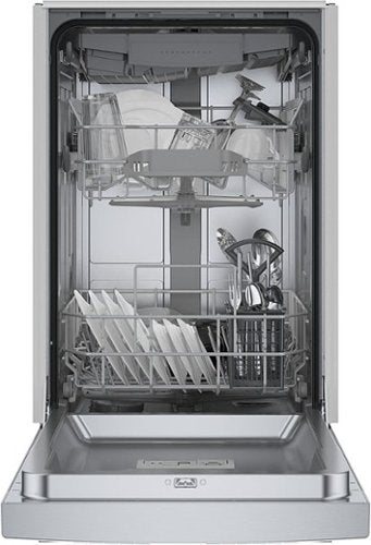 Bosch - 300 Series 18" Front Control Smart Built-In Stainless Steel Tub Dishwasher with 3rd Rack and 46 dBA - Stainless Steel