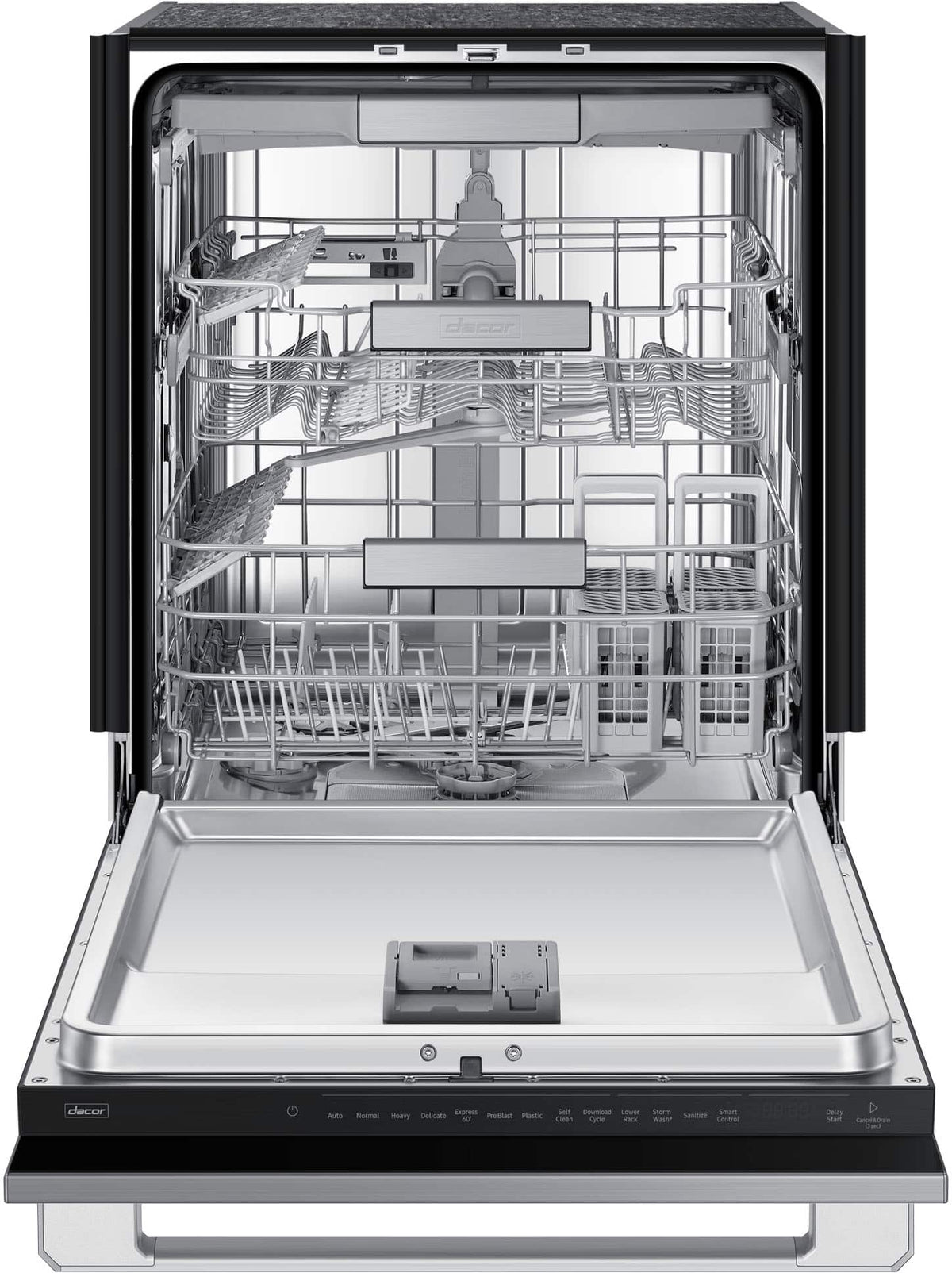 Dacor - Top Control Built-In Dishwasher with Stainless Steel Tub, Seamless Design, Built-In Water Softener, 3rd Rack, 40 dBA - Custom Panel Ready