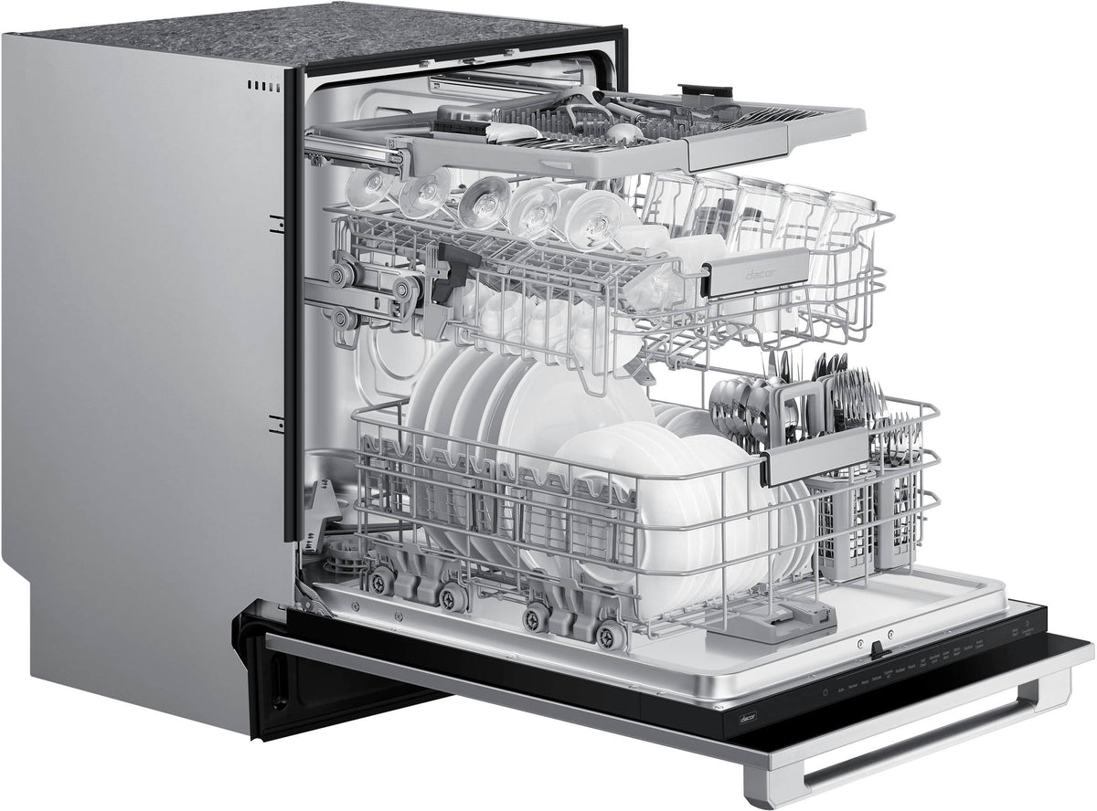 Dacor - Top Control Built-In Dishwasher with Stainless Steel Tub, Seamless Design, Built-In Water Softener, 3rd Rack, 40 dBA - Custom Panel Ready