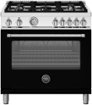 Bertazzoni - 36" Master Series range - Gas oven - 5 aluminum burners - Black