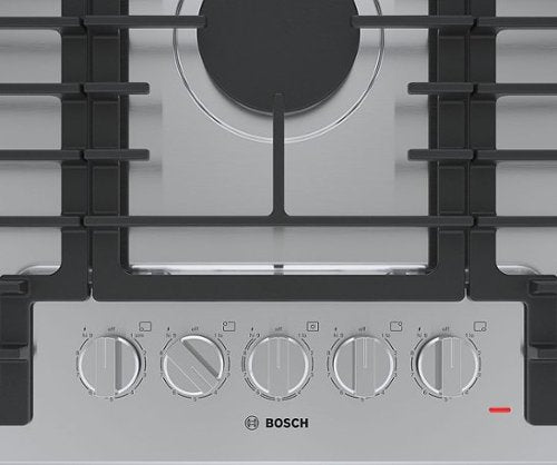 Bosch - 500 Series 36" Built-In Gas Cooktop with 5 burners and LP Conversion - Stainless Steel
