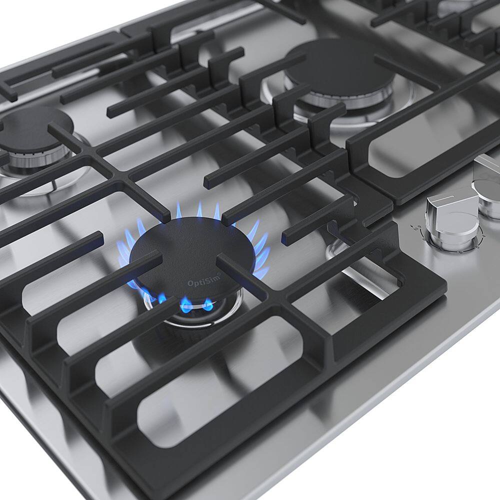 Bosch - 500 Series 36" Built-In Gas Cooktop with 5 burners and LP Conversion - Stainless Steel