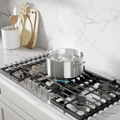 Bosch - 500 Series 36" Built-In Gas Cooktop with 5 burners and LP Conversion - Stainless Steel