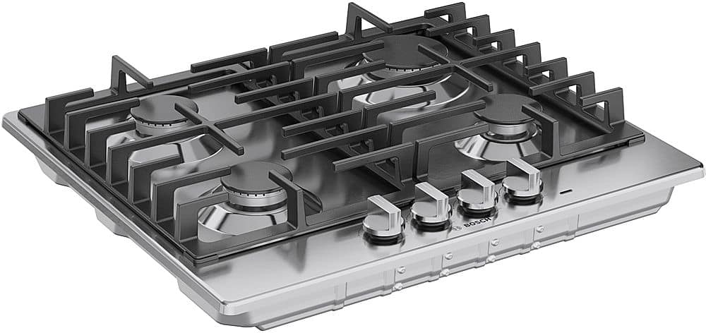 Bosch - 500 Series 24" Built-In Gas Cooktop with 4 burners and LP Conversion - Stainless Steel