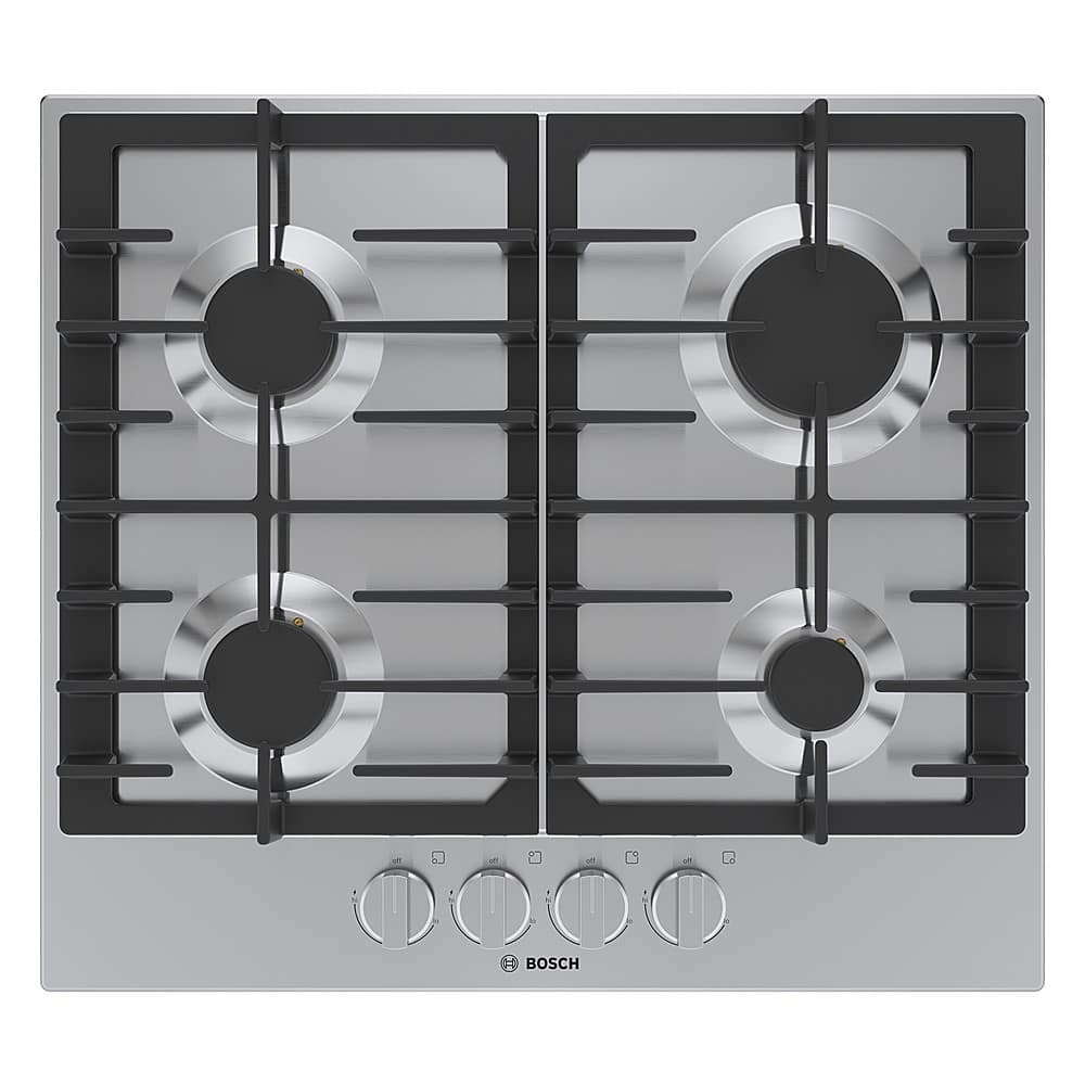 Bosch - 500 Series 24" Built-In Gas Cooktop with 4 burners and LP Conversion - Stainless Steel