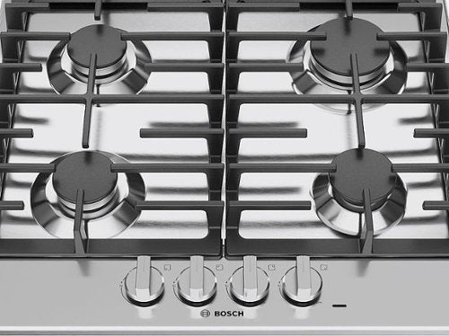 Bosch - 500 Series 24" Built-In Gas Cooktop with 4 burners and LP Conversion - Stainless Steel