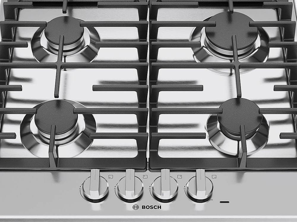 Bosch - 500 Series 24" Built-In Gas Cooktop with 4 burners and LP Conversion - Stainless Steel