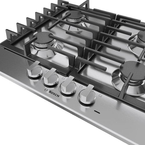 Bosch - 500 Series 24" Built-In Gas Cooktop with 4 burners and LP Conversion - Stainless Steel