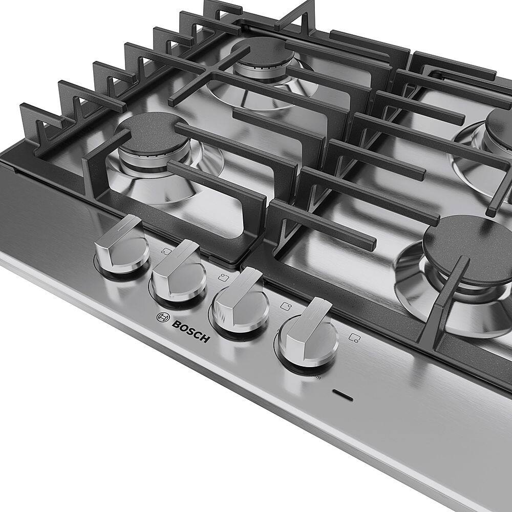Bosch - 500 Series 24" Built-In Gas Cooktop with 4 burners and LP Conversion - Stainless Steel