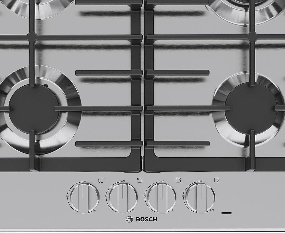 Bosch - 500 Series 24" Built-In Gas Cooktop with 4 burners and LP Conversion - Stainless Steel