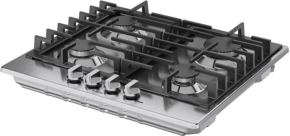 Bosch - 500 Series 24" Built-In Gas Cooktop with 4 burners and LP Conversion - Stainless Steel