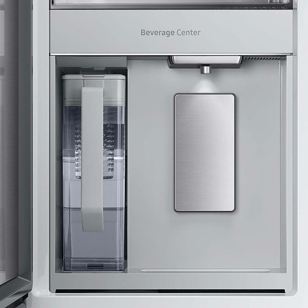 Samsung - 36 in. Wide Open Box BESPOKE 23 cu. ft. 4-Door French Door Counter Depth Smart Refrigerator with Family Hub - Matte Black Steel