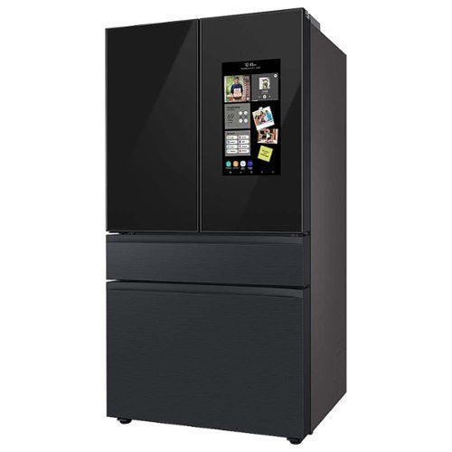 Samsung - 36 in. Wide Open Box BESPOKE 23 cu. ft. 4-Door French Door Counter Depth Smart Refrigerator with Family Hub - Matte Black Steel