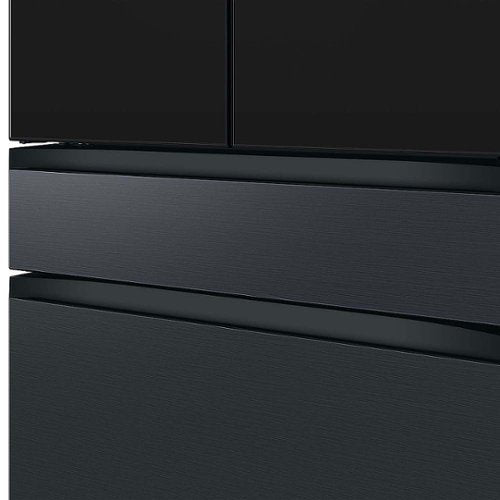 Samsung - 36 in. Wide Open Box BESPOKE 23 cu. ft. 4-Door French Door Counter Depth Smart Refrigerator with Family Hub - Matte Black Steel