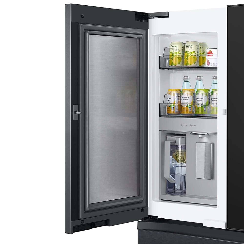 Samsung - 36 in. Wide Open Box BESPOKE 23 cu. ft. 4-Door French Door Counter Depth Smart Refrigerator with Family Hub - Matte Black Steel