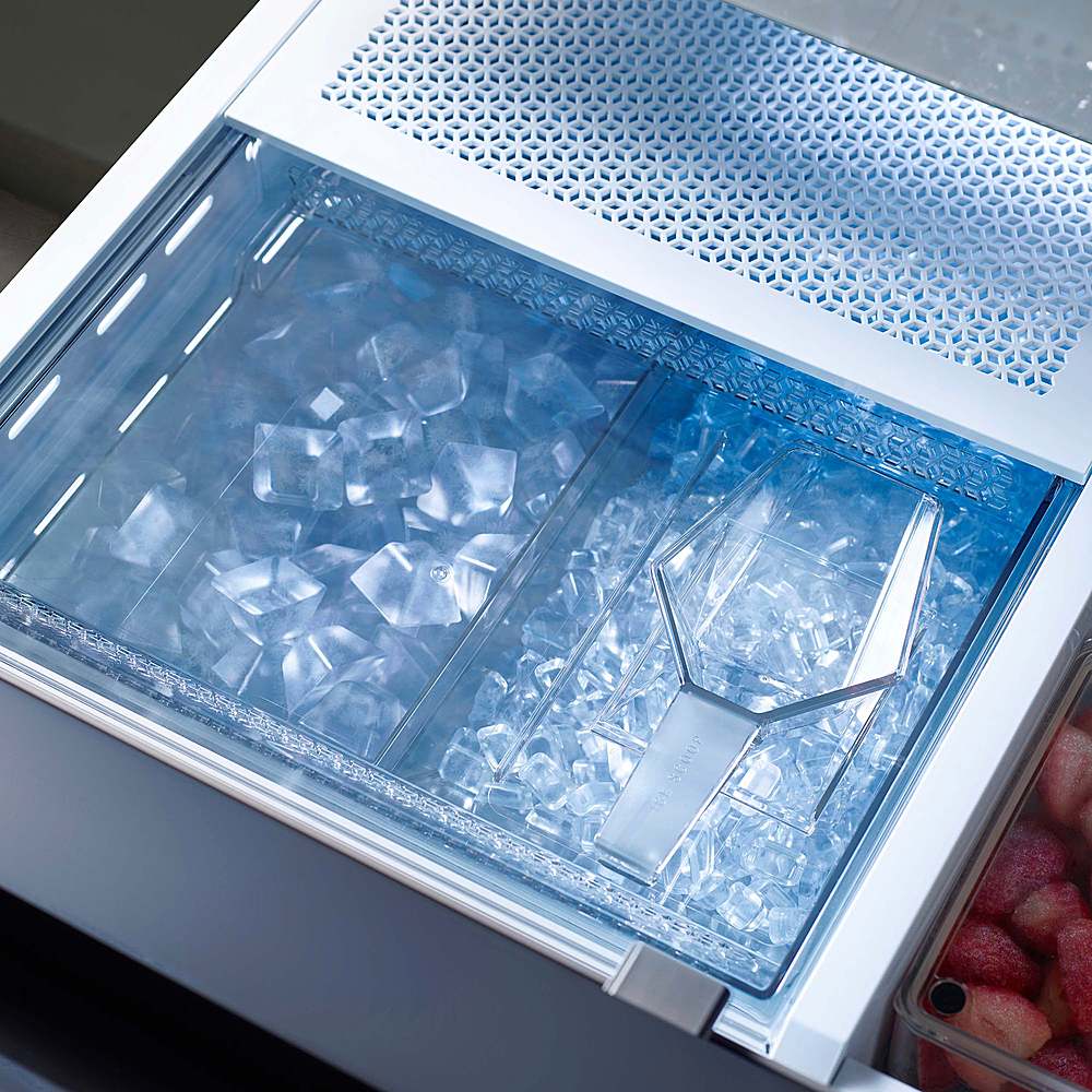 Samsung - 36 in. Wide Open Box BESPOKE 23 cu. ft. 4-Door French Door Counter Depth Smart Refrigerator with Family Hub - Matte Black Steel