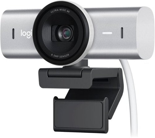 Logitech - MX Brio Ultra HD 4K Video Conference, Gaming and Streaming Webcam - Pale Gray