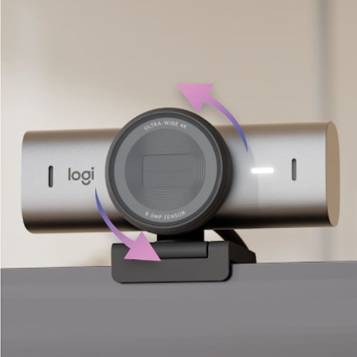 Logitech - MX Brio Ultra HD 4K Video Conference, Gaming and Streaming Webcam - Pale Gray