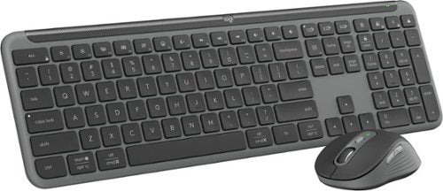 Logitech - MK955 Signature Slim Full-size Wireless Keyboard and Mouse Combo for Windows and Mac with Quiet Typing and Clicking - Graphite
