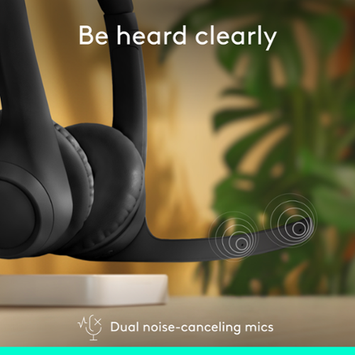 Logitech - Zone 300 Wireless Bluetooth On-ear Headset With Noise-Canceling Microphone - Black