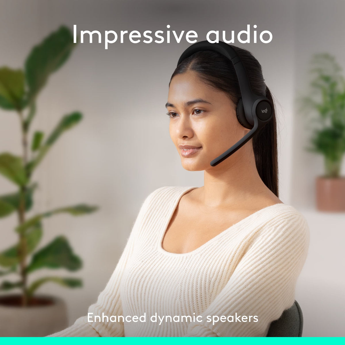 Logitech - Zone 300 Wireless Bluetooth On-ear Headset With Noise-Canceling Microphone - Black