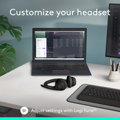 Logitech - Zone 300 Wireless Bluetooth On-ear Headset With Noise-Canceling Microphone - Black