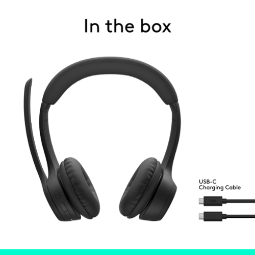 Logitech - Zone 300 Wireless Bluetooth On-ear Headset With Noise-Canceling Microphone - Black
