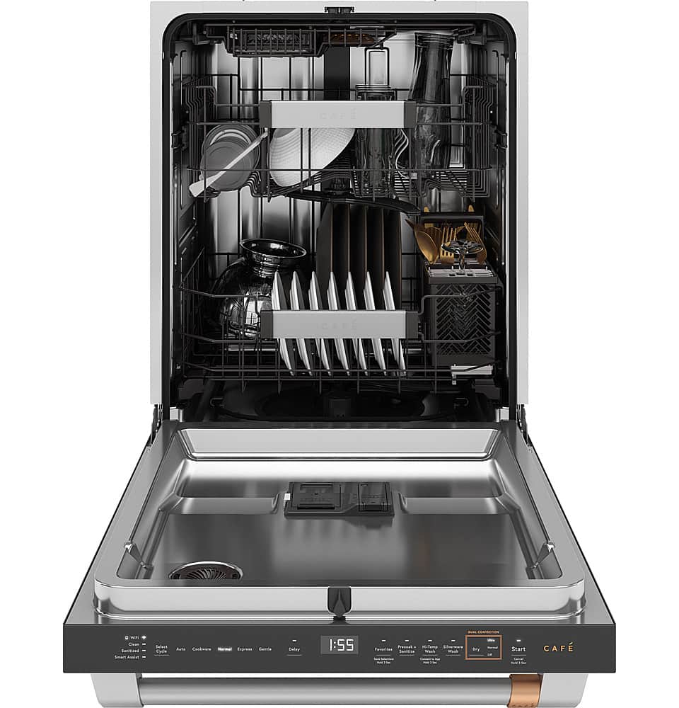 Café - 24" Top Control Smart Built-In Stainless Steel Tub Dishwasher with 3rd Rack, UltraWash and 44 dBA - Stainless Steel