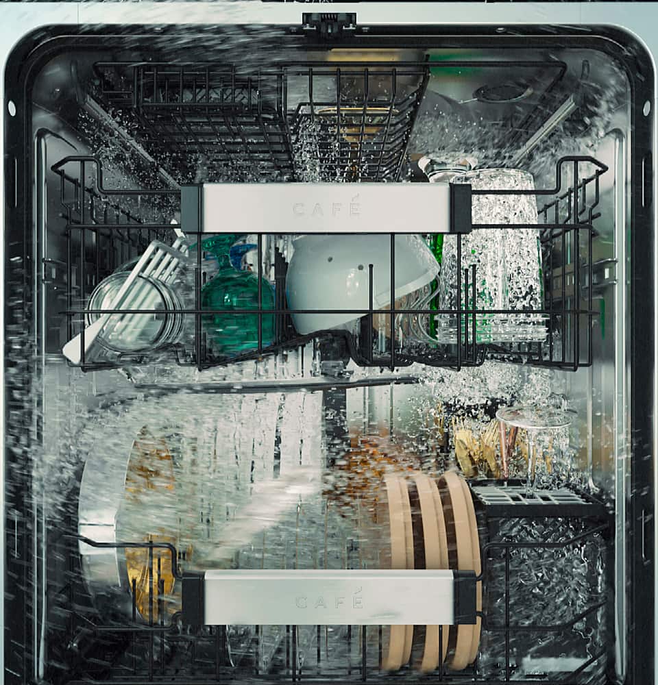 Café - 24" Top Control Smart Built-In Stainless Steel Tub Dishwasher with 3rd Rack, UltraWash and 44 dBA - Stainless Steel