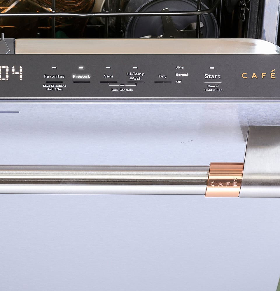 Café - 24" Top Control Smart Built-In Stainless Steel Tub Dishwasher with 3rd Rack, UltraWash and 44 dBA - Stainless Steel