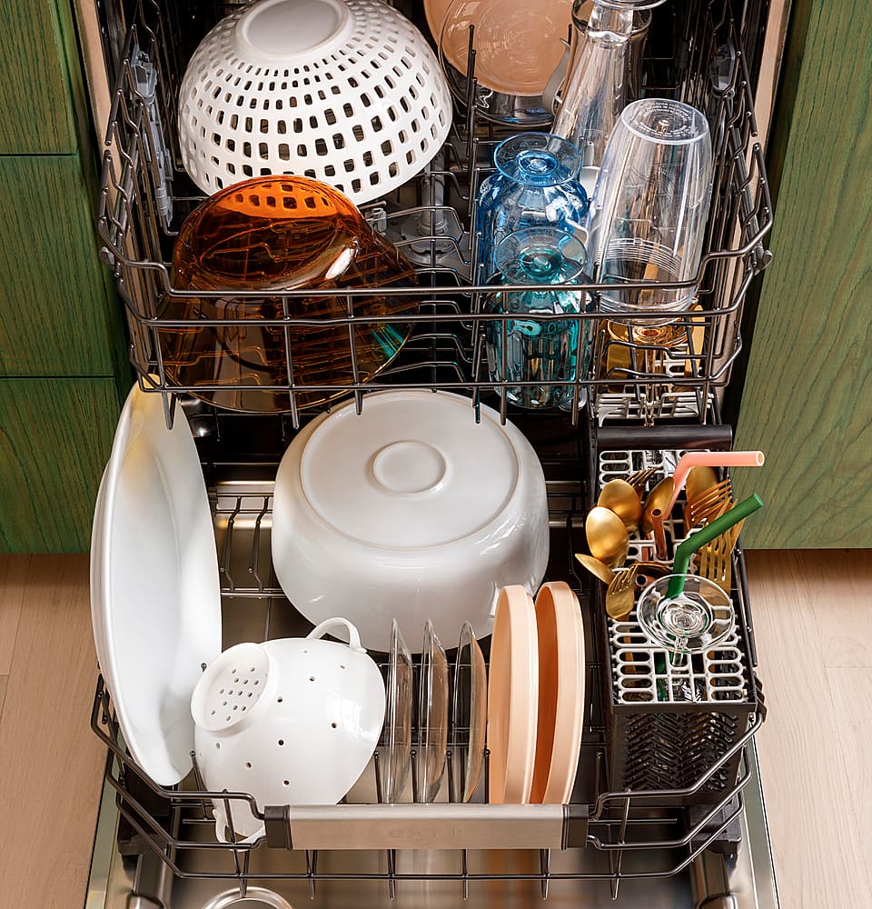 Café - 24" Top Control Smart Built-In Stainless Steel Tub Dishwasher with 3rd Rack, UltraWash and 44 dBA - Stainless Steel