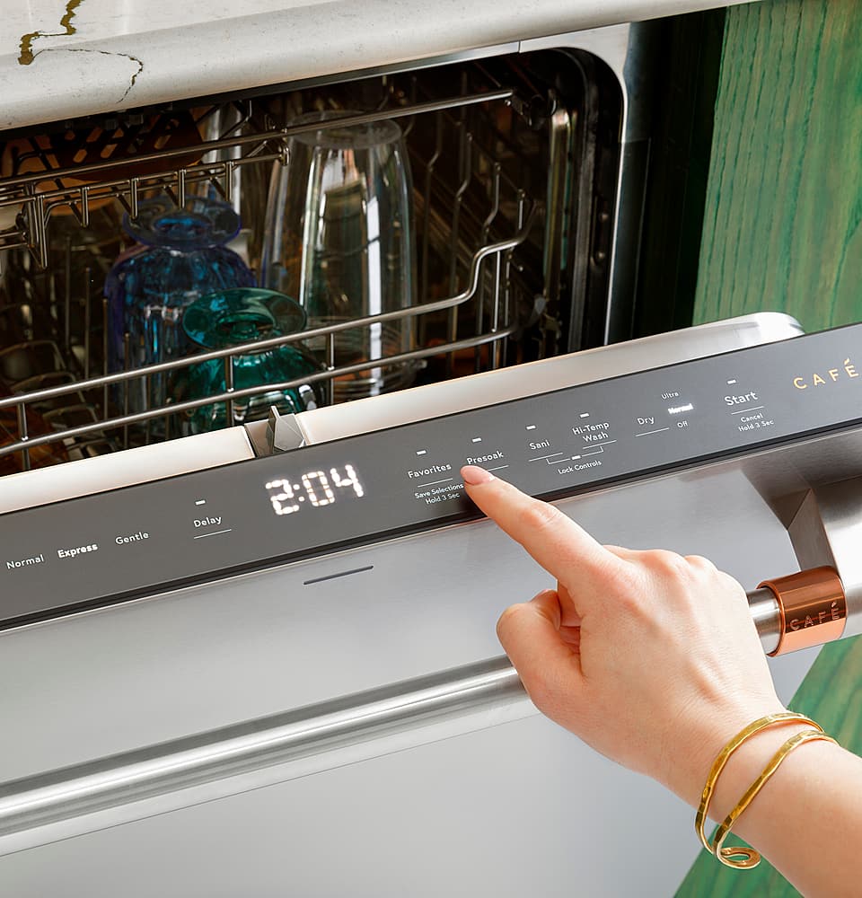 Café - 24" Top Control Smart Built-In Stainless Steel Tub Dishwasher with 3rd Rack, UltraWash and 44 dBA - Stainless Steel