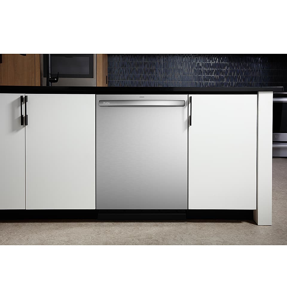 GE Profile - 24" Top Control Smart Built-In Stainless Steel Tub Dishwasher w/ 3rd Rack, Leak Defense w/ Active Flood Protect, 39 dBA - Stainless Steel