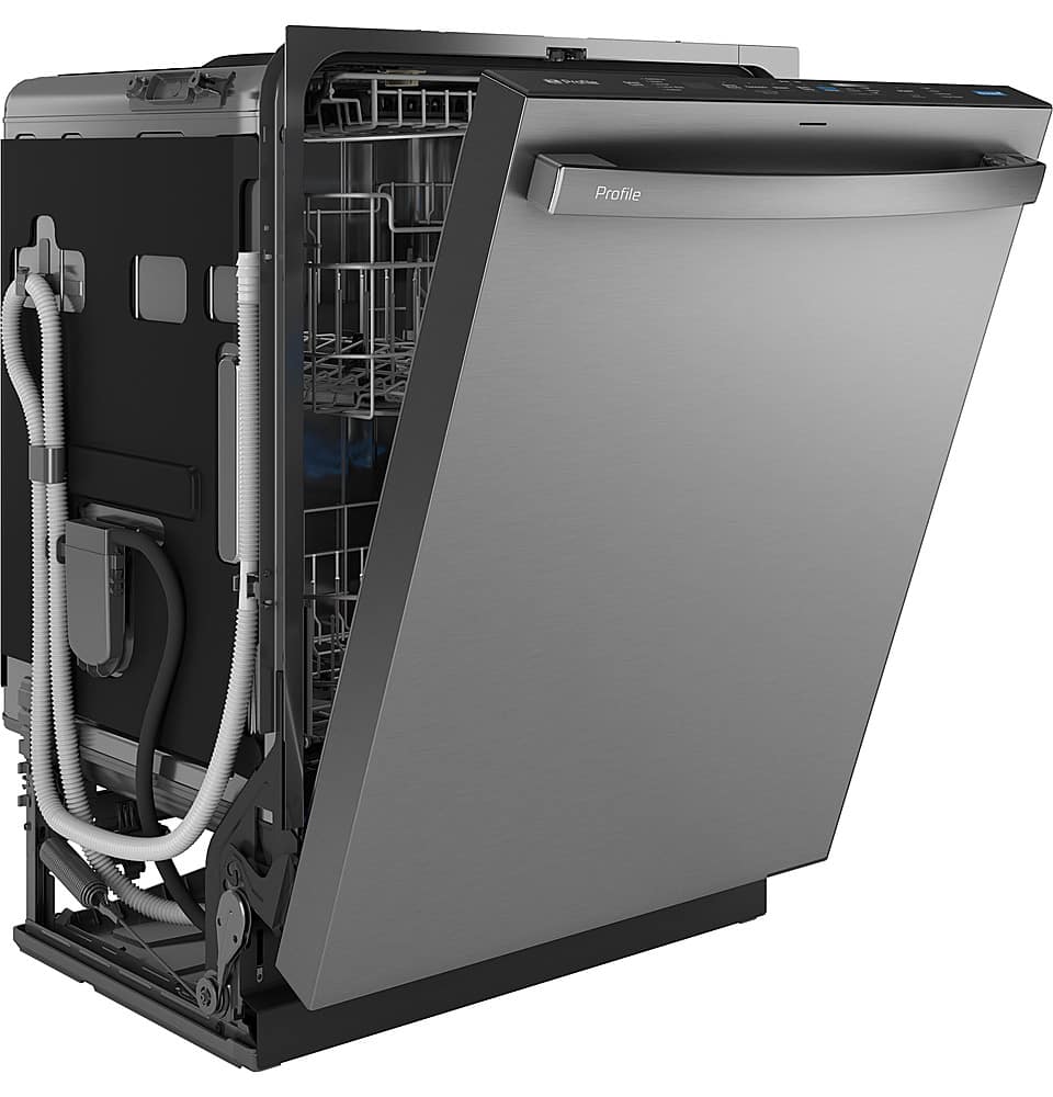 GE Profile - 24" Top Control Smart Built-In Stainless Steel Tub Dishwasher w/ 3rd Rack, Leak Defense w/ Active Flood Protect, 39 dBA - Stainless Steel