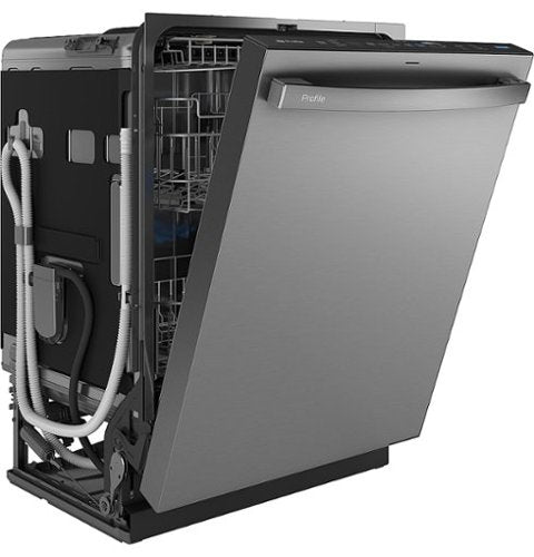 GE Profile - 24" Top Control Smart Built-In Stainless Steel Tub Dishwasher w/ 3rd Rack, Leak Defense w/ Active Flood Protect, 39 dBA - Stainless Steel