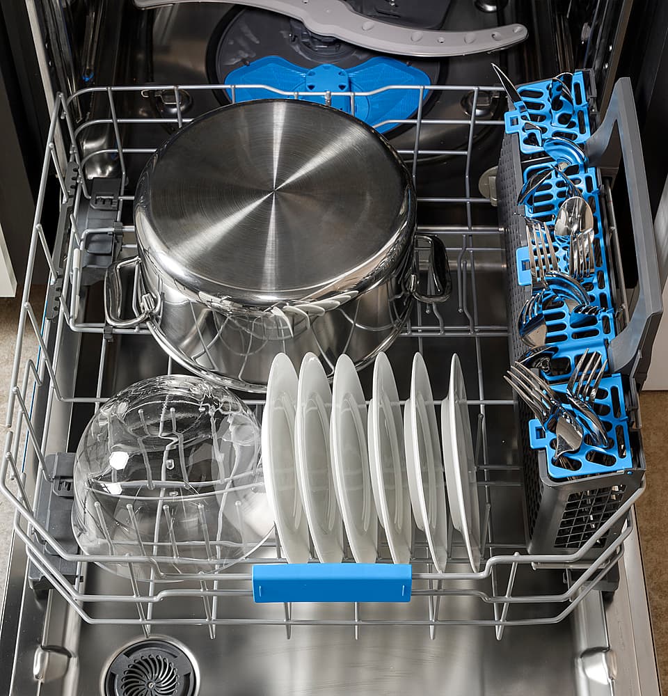 GE Profile - 24" Top Control Smart Built-In Stainless Steel Tub Dishwasher w/ 3rd Rack, Leak Defense w/ Active Flood Protect, 39 dBA - Stainless Steel