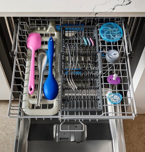 GE Profile - 24" Top Control Smart Built-In Stainless Steel Tub Dishwasher w/ 3rd Rack, Leak Defense w/ Active Flood Protect, 39 dBA - Stainless Steel