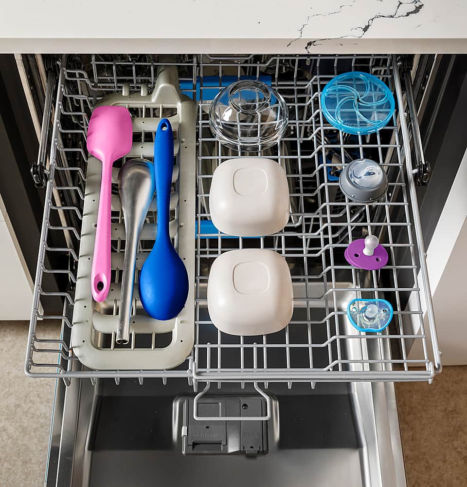 GE Profile - 24" Top Control Smart Built-In Stainless Steel Tub Dishwasher w/ 3rd Rack, Leak Defense w/ Active Flood Protect, 39 dBA - Stainless Steel