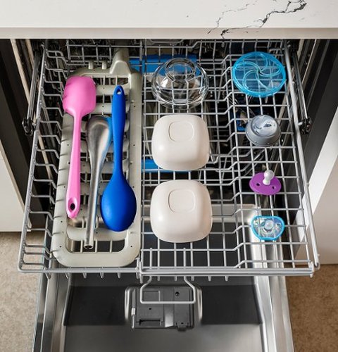 GE Profile - 24" Top Control Smart Built-In Stainless Steel Tub Dishwasher w/ 3rd Rack, Leak Defense w/ Active Flood Protect, 39 dBA - Stainless Steel