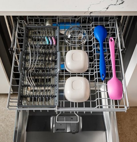 GE Profile - 24" Top Control Smart Built-In Stainless Steel Tub Dishwasher w/ 3rd Rack, Leak Defense w/ Active Flood Protect, 39 dBA - Stainless Steel