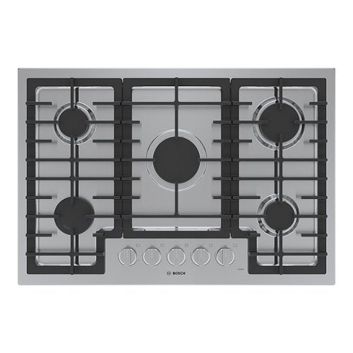 Bosch - 500 Series 30" Built-In Gas Cooktop with 5 burners and LP Conversion - Stainless Steel