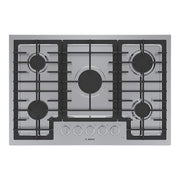 Bosch - 500 Series 30" Built-In Gas Cooktop with 5 burners and LP Conversion - Stainless Steel
